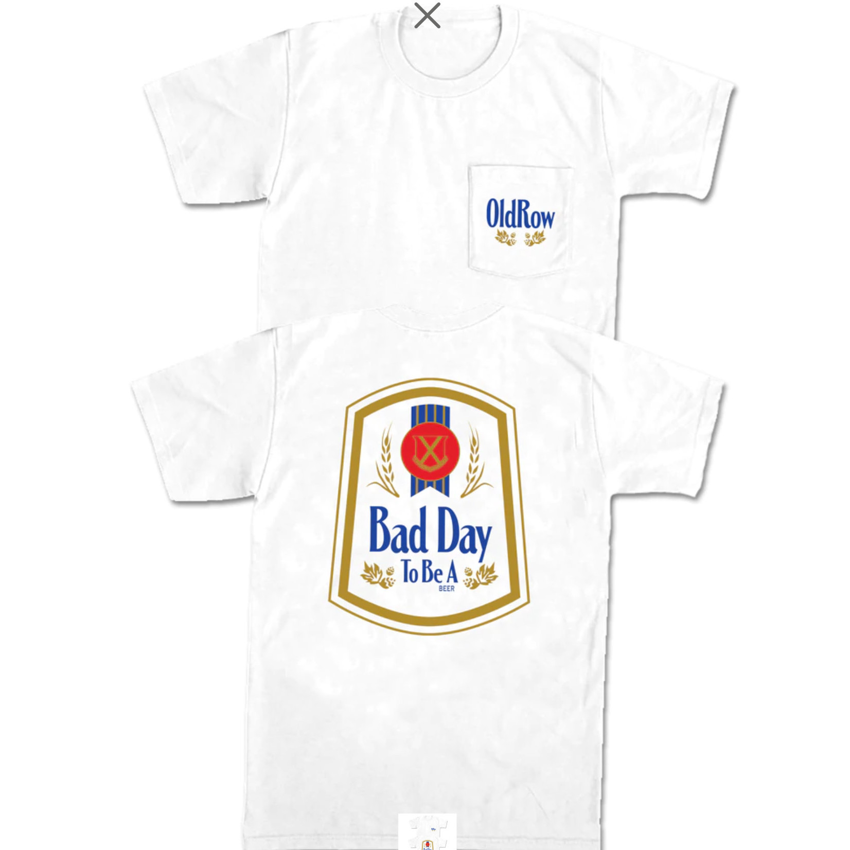 Old Row Bad Day to be a Beer Natty Pocket Tee-White- XL