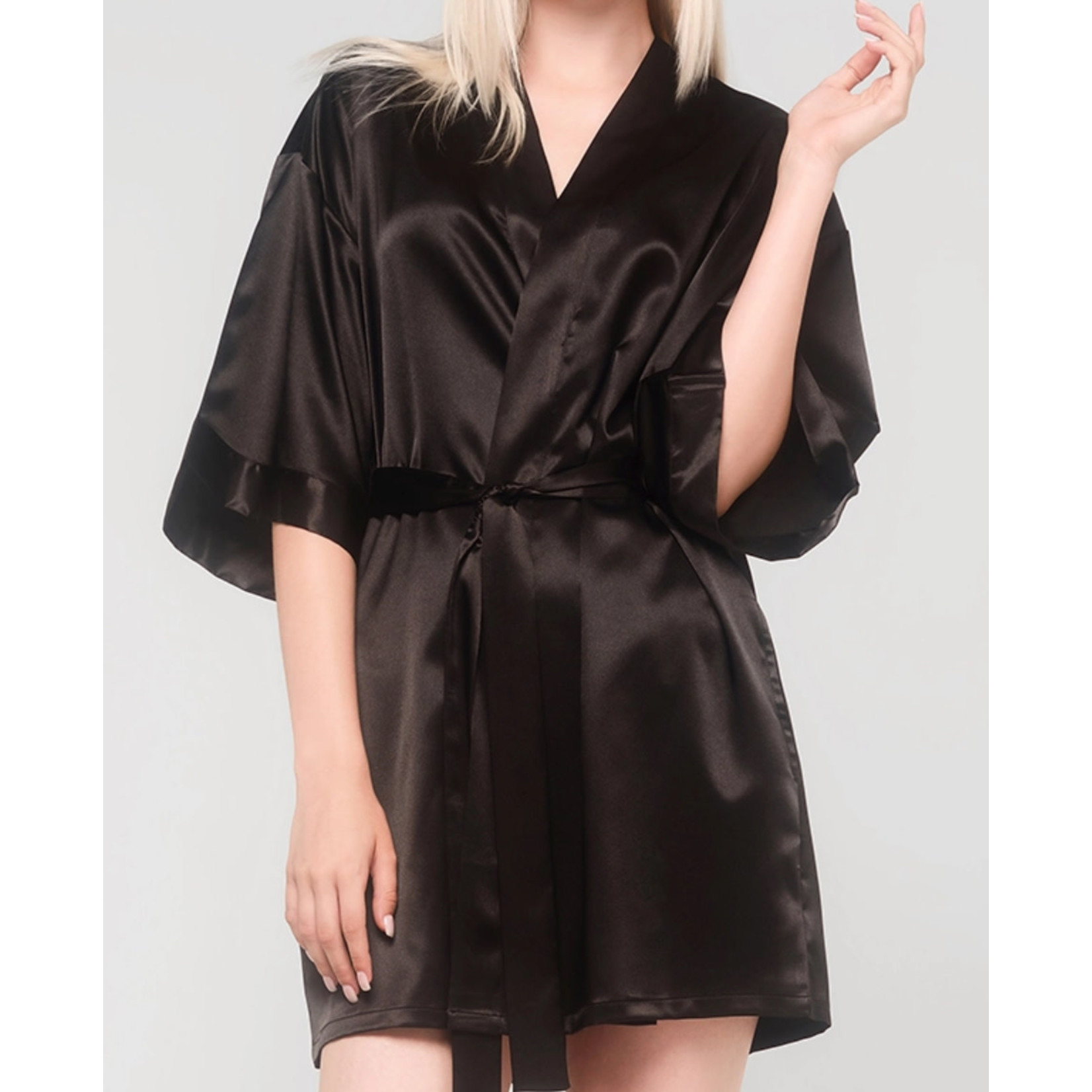 Black Silk Robe XL W/Out Mono
