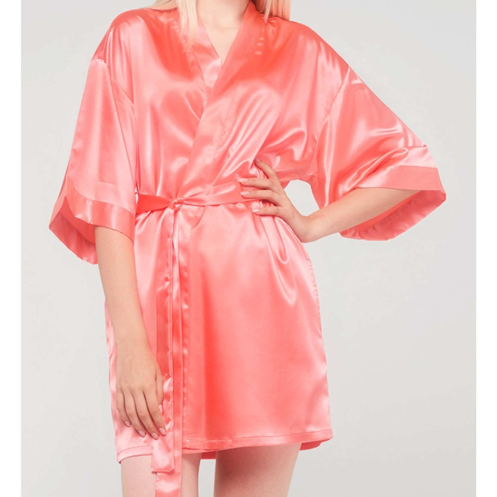 Light Coral Silk Robe without Mono S