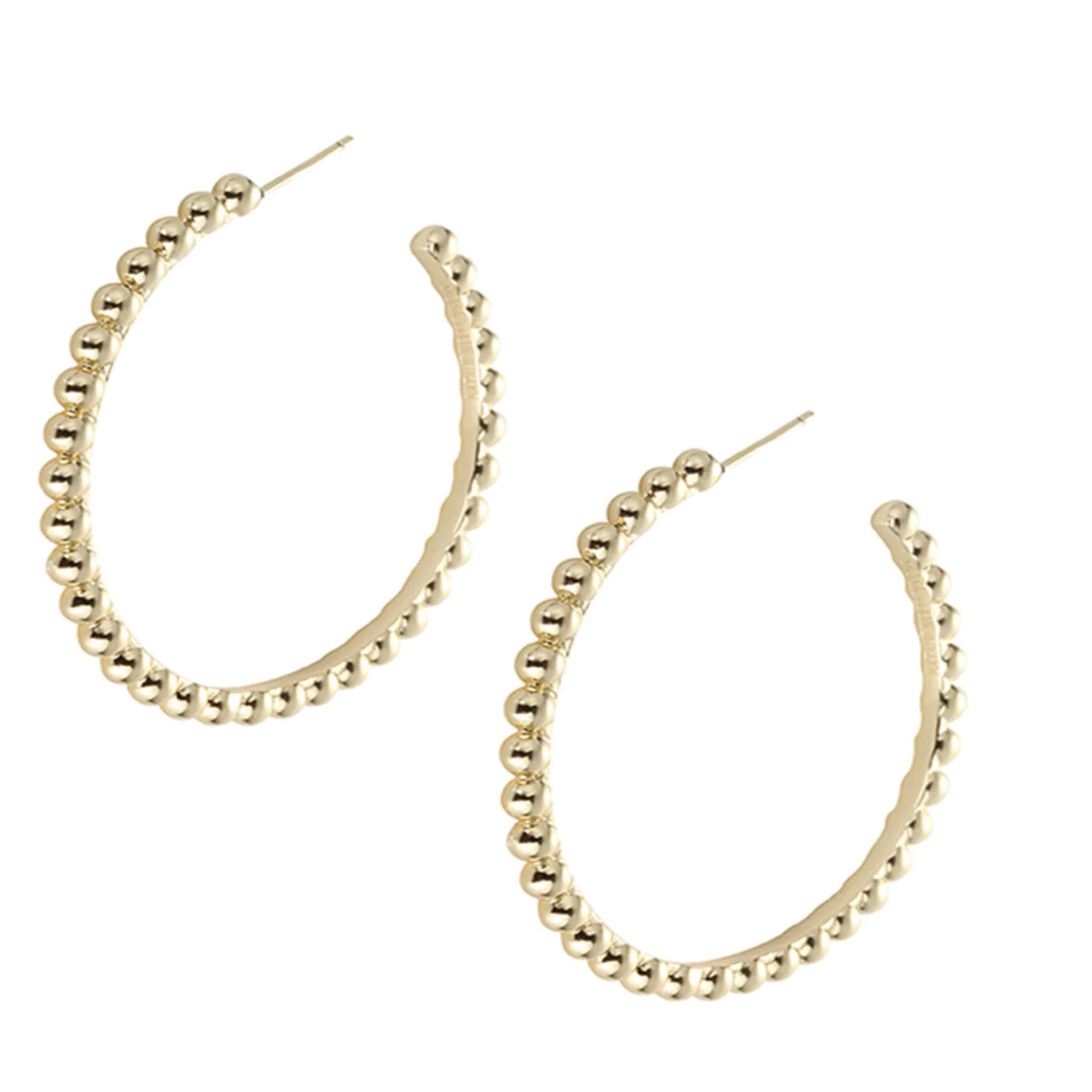 Natalie Wood Designs Beaded Hoop Earrings - Gold