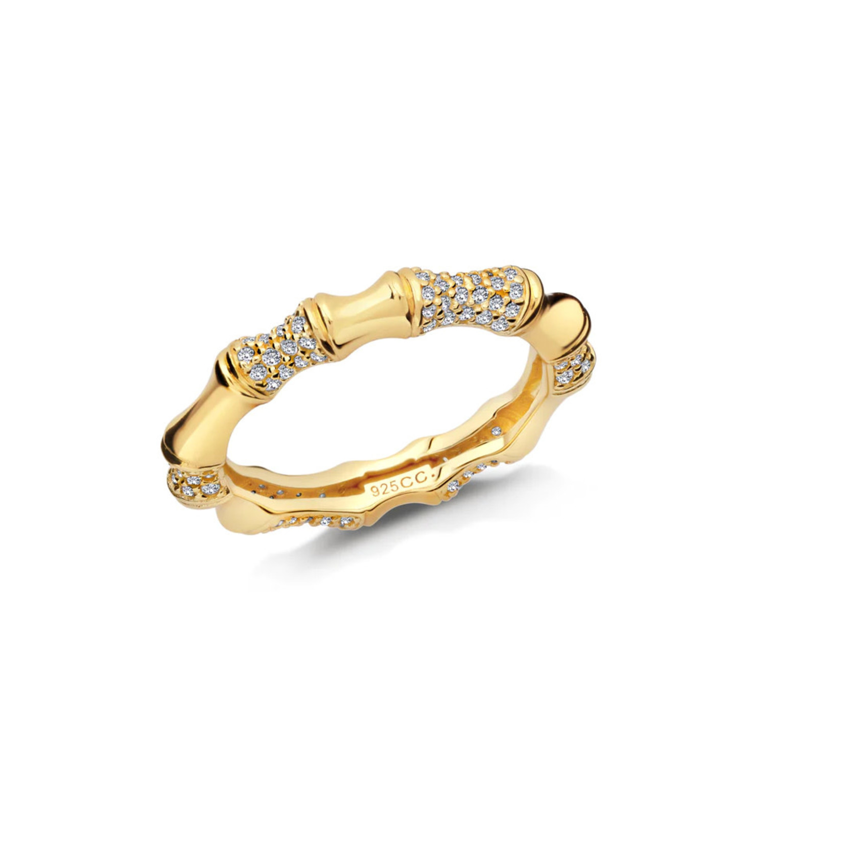 Bamboo Pave Band Finished in 18K Gold 3012343R80CZ