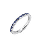 Sapphire CZ Step Cut Eternity Band Ring Finished In Pure Platinum 9012277R80SA