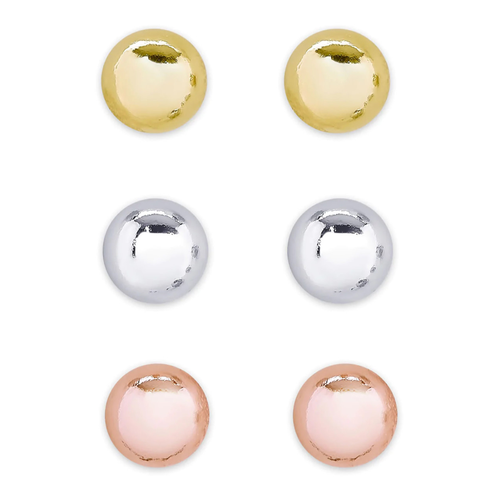 Lily Nily Ball Studs Set in Sterling Silver - Gold, Silver, Rose Gold