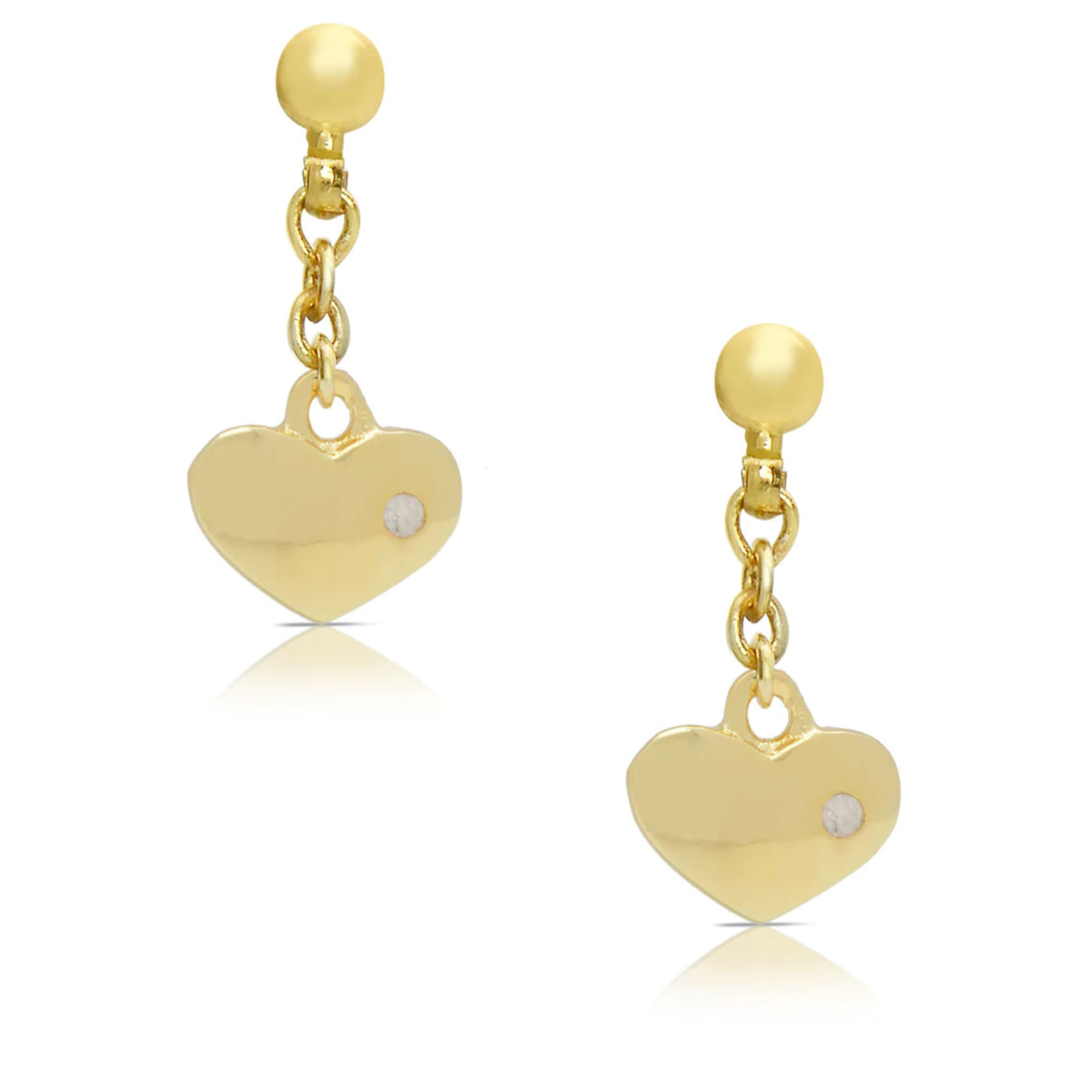 Lily Nily 18k Gold Overlay Heart Dangle Earrings