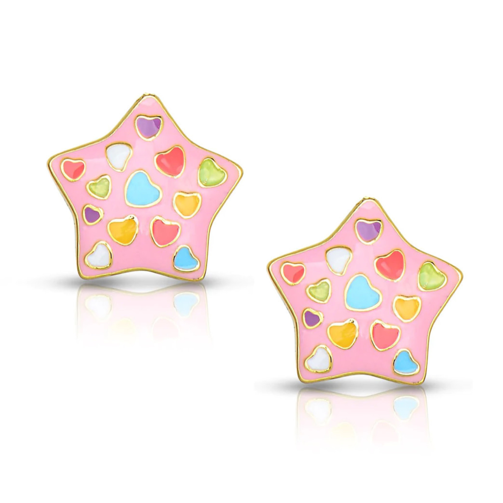 Lily Nily Gold Plated Puffed Star Stud Earrings
