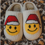Santa Christmas Happy Face Slippers L/XL