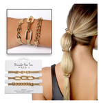Maya J Bracelet Hair Ties: Yellow Chain Link on Black Cord