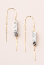 Scout Rect. Stone Earring-Howlite