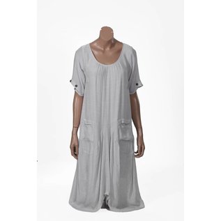D04d Mid-Long Dress Puffed in Bottom, Short Sleeves (3 buttons)
