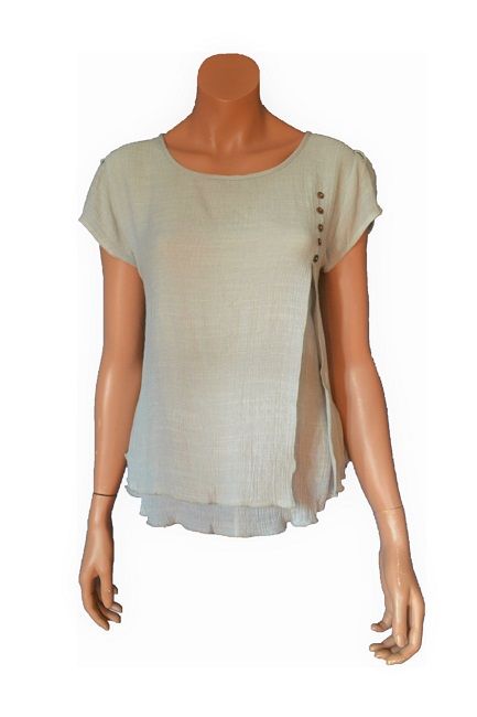 Short Shirt, Small Sleeves, in Bamboo-Cotton-PA - Boutique Passions d ...