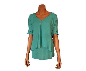 Shirt With 2 Hanging Layers, Short Sleeves, Bamboo-Cotton-PA