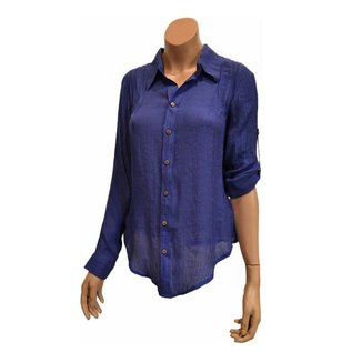 S22e Mid-Long Shirt Shirt with Collar, Long 'safari' Sleeves