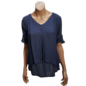 S21d Mid-Long Shirt With 2 Hanging Layers in Front, short Sleeves With Buttons