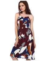 Vestido con Colorido Multicolor Escarlata