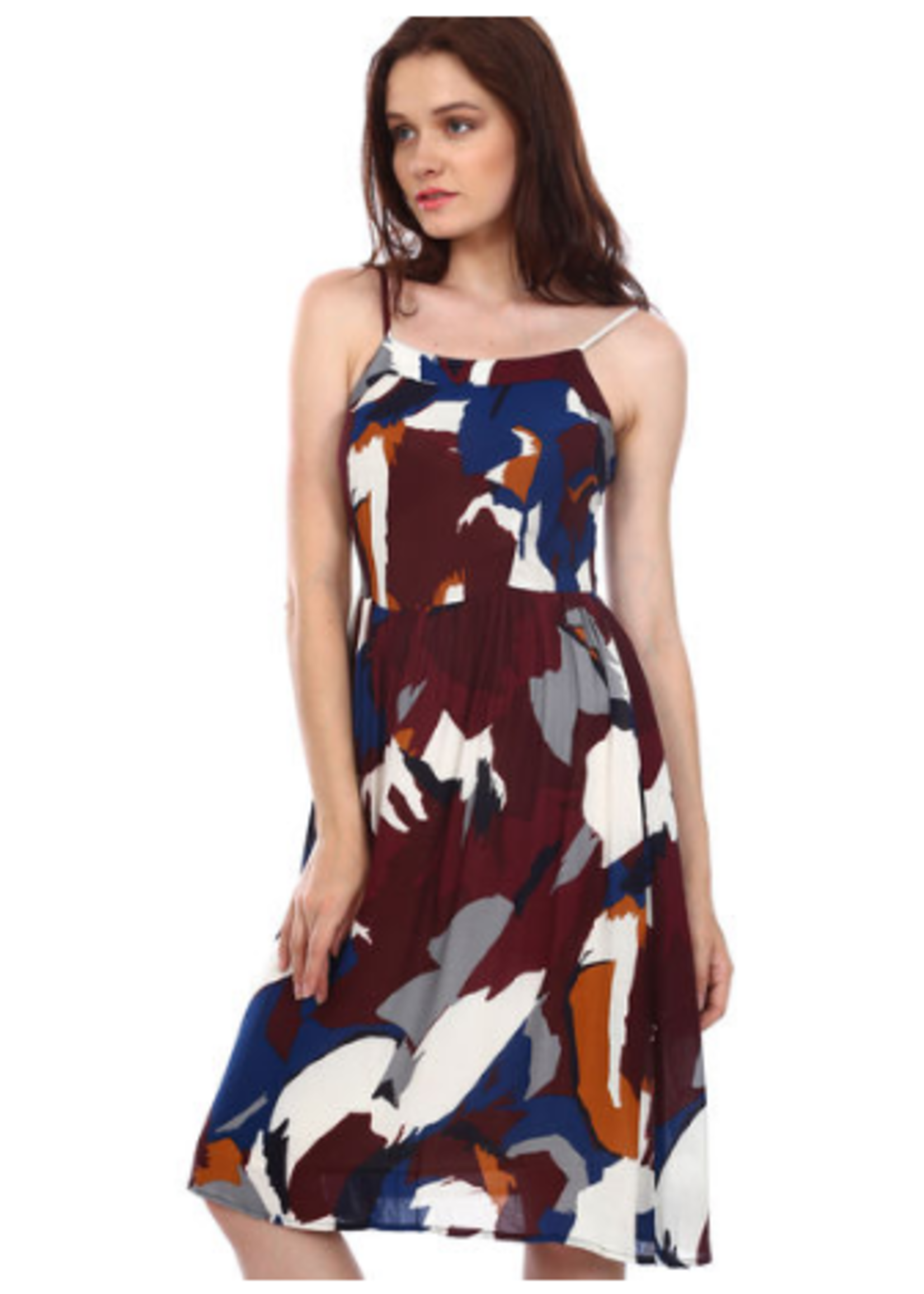 Vestido con Colorido Multicolor Escarlata