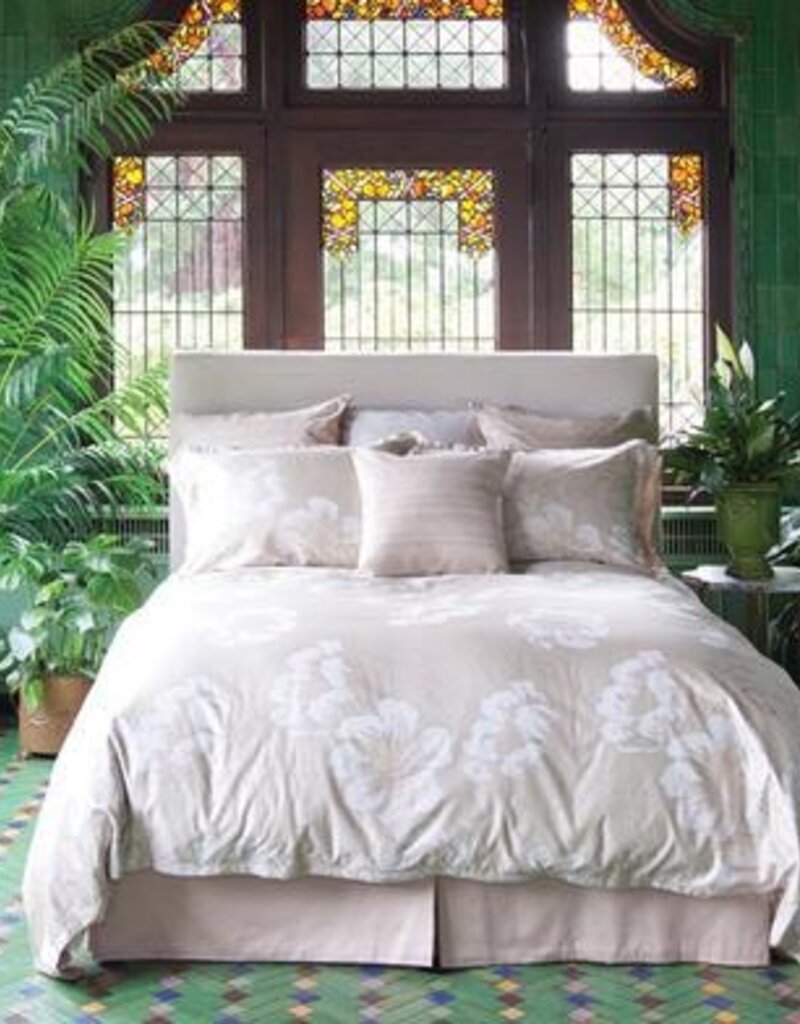 St Geneve Portia Natural Duvet Cover Set Queen 2 Shams Capri Suede Pc