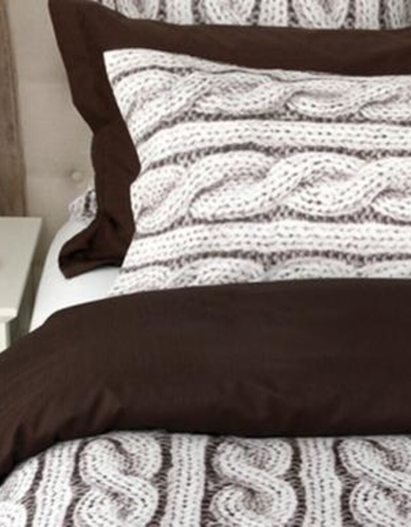 Cuddle Down Cable Knit Duvet Cover Set Queen