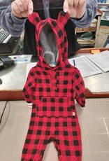 Hooded Ear Jumpsuite buffalo plaid