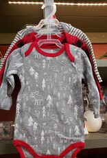 3pk Long sleeve buffalo plaid bodysuite