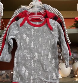 3pk Long sleeve buffalo plaid bodysuite