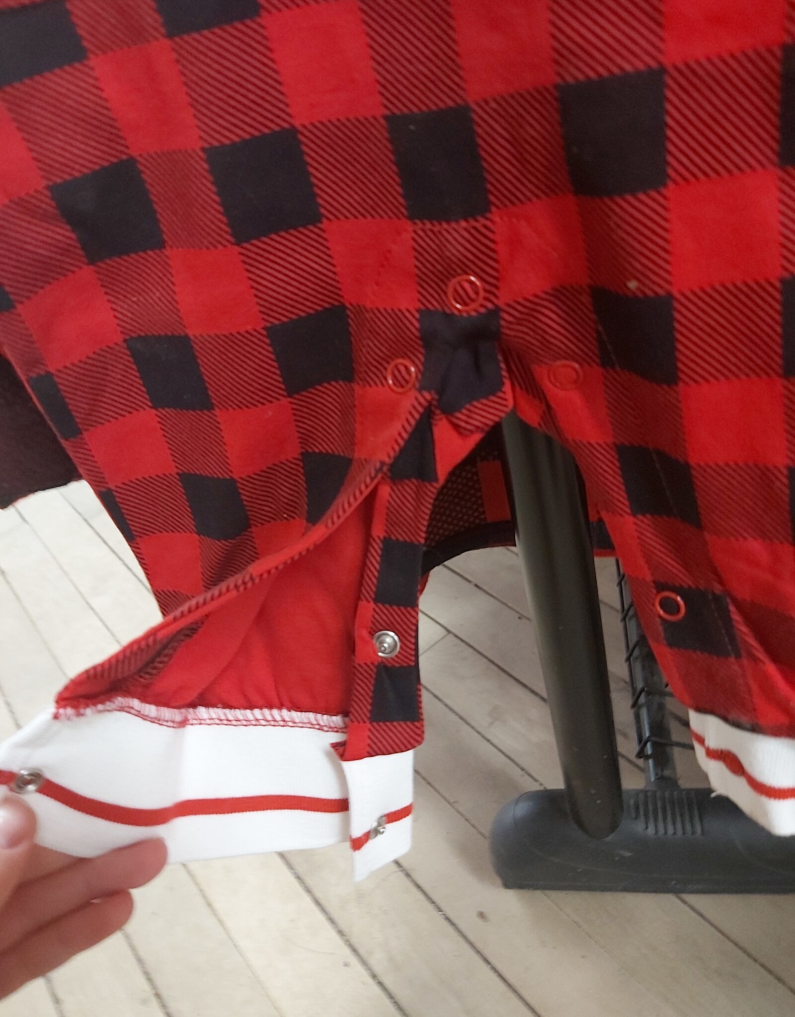 Hooded Ear Jumpsuite buffalo plaid