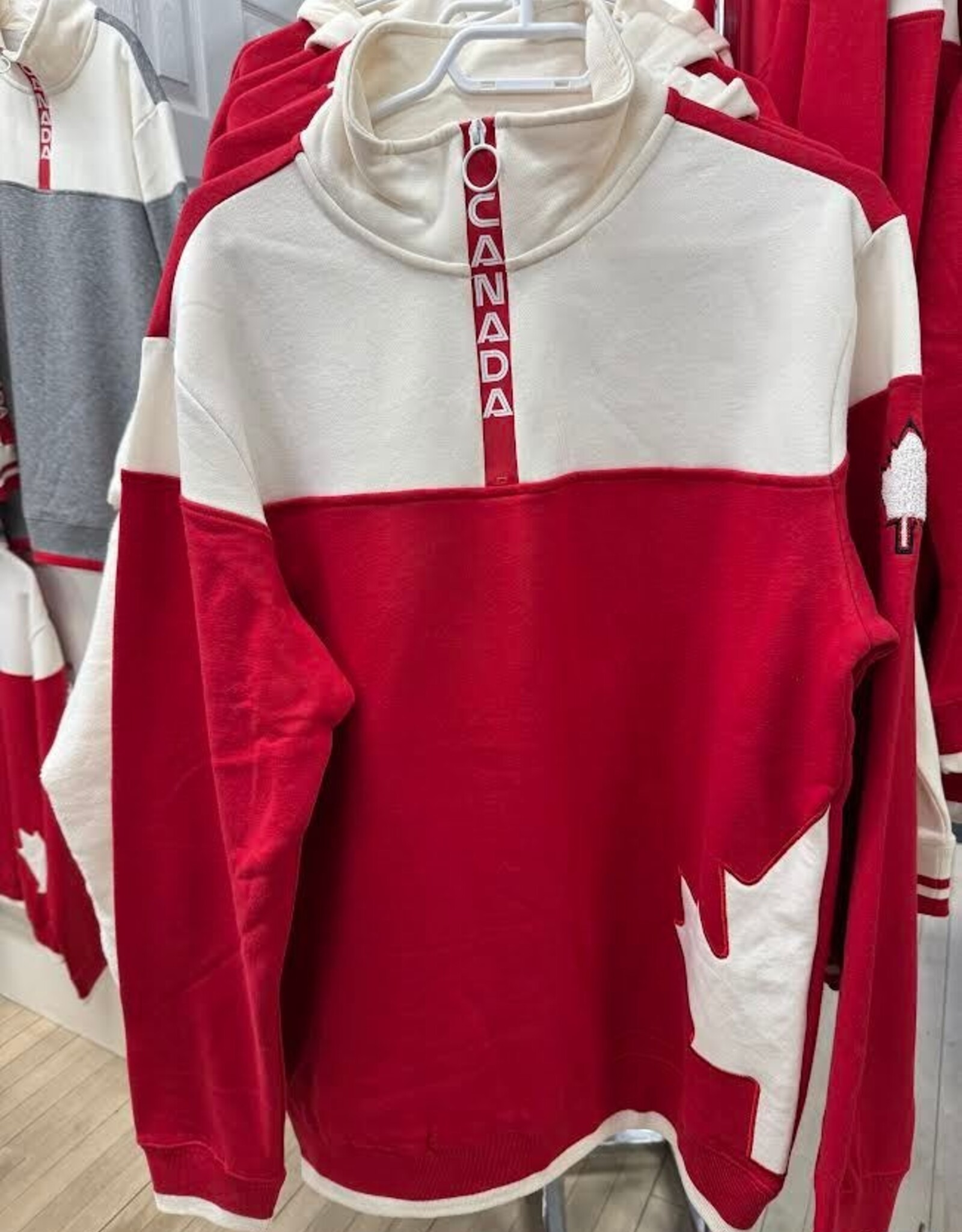 Ladies 1/4 Zip Canada Hoody - Red