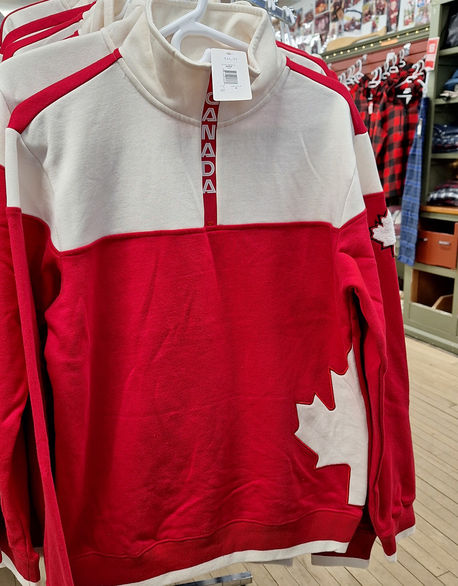 Ladies 1/4 Zip Canada Hoody - Red