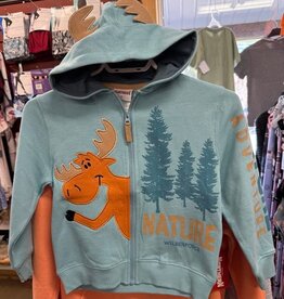 Moose Hooded Sweatshirt w/Antlers - Kids