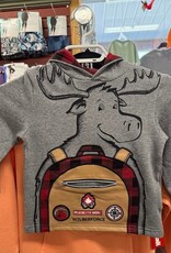 Kid's Moose Backpack Hoody Gray Mix