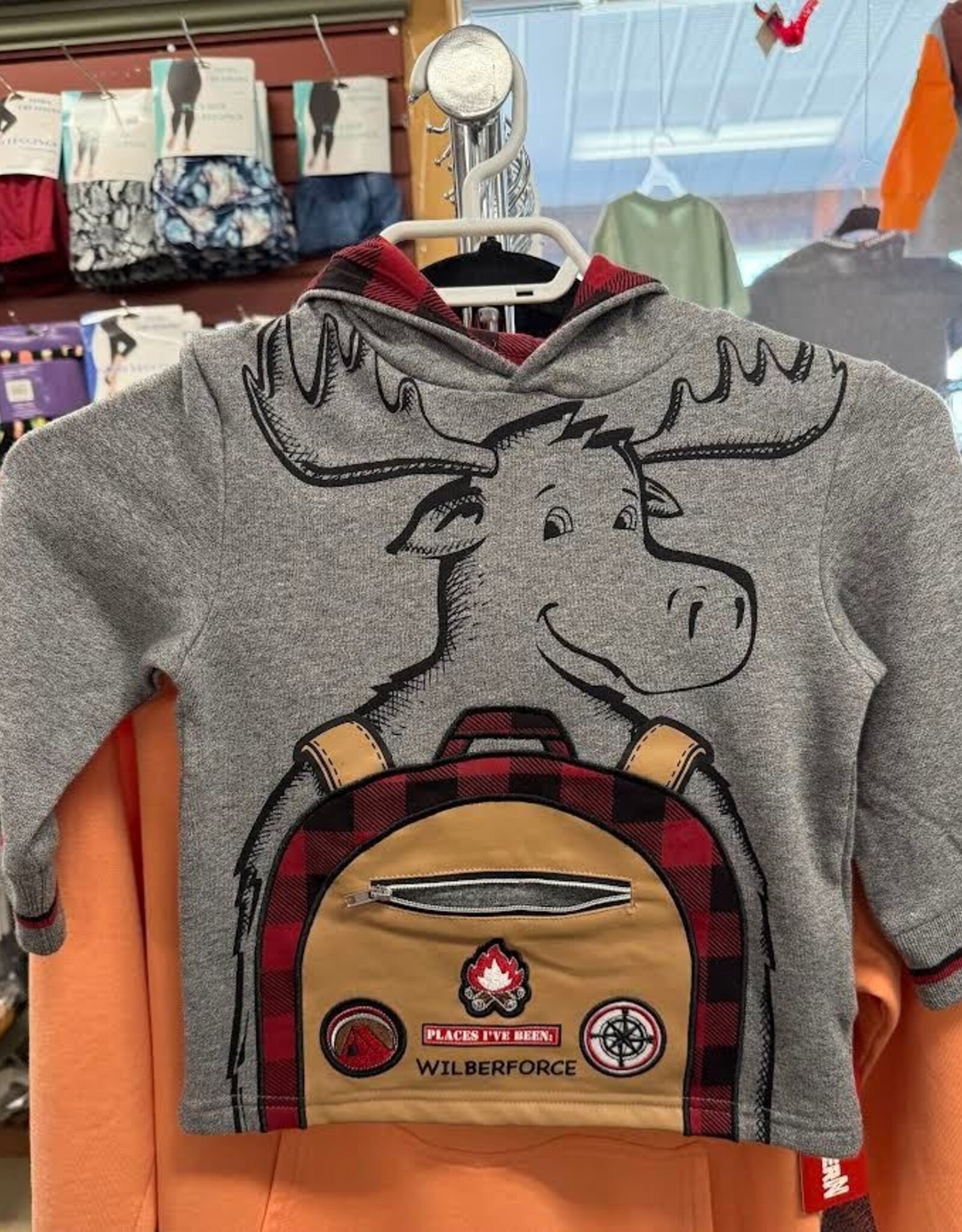 Kid's Moose Backpack Hoody Gray Mix