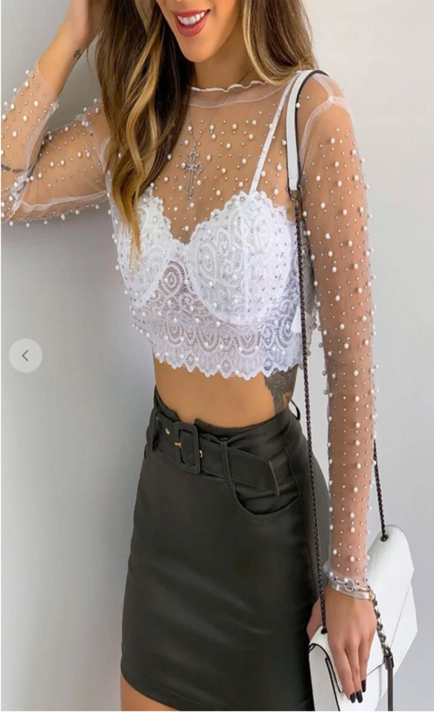 bralette with mesh top