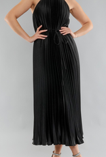 Mock Neck Pleated Dress