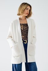 Faux Fur Pocket Cardigan