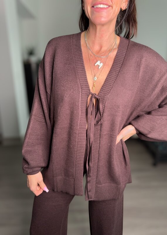 Chocolate Tie Cardigan