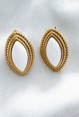 Oval Diamond White Stone Earring