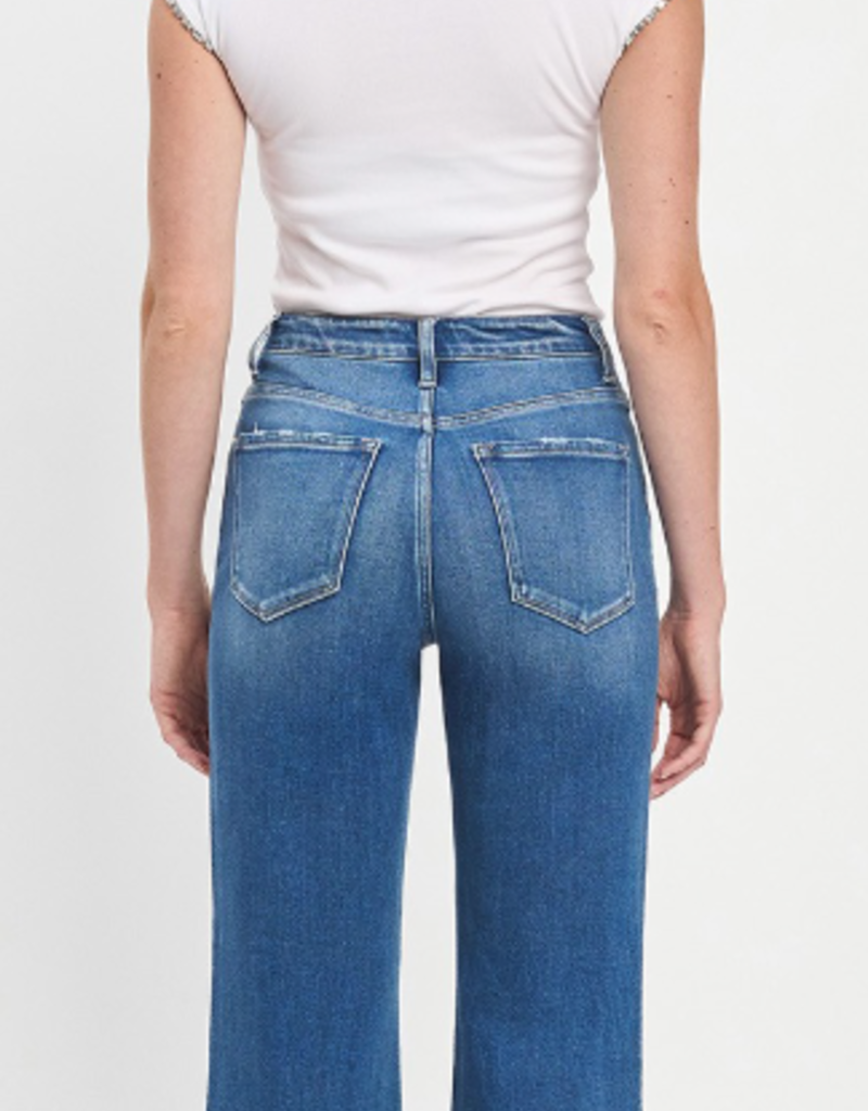 F5827- 90's Vintage Cuffed Flare Jeans