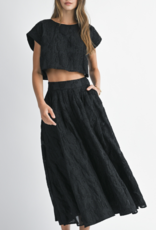 Black Crepe Crop