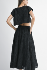 Black Crepe Crop
