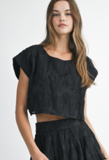 Black Crepe Crop