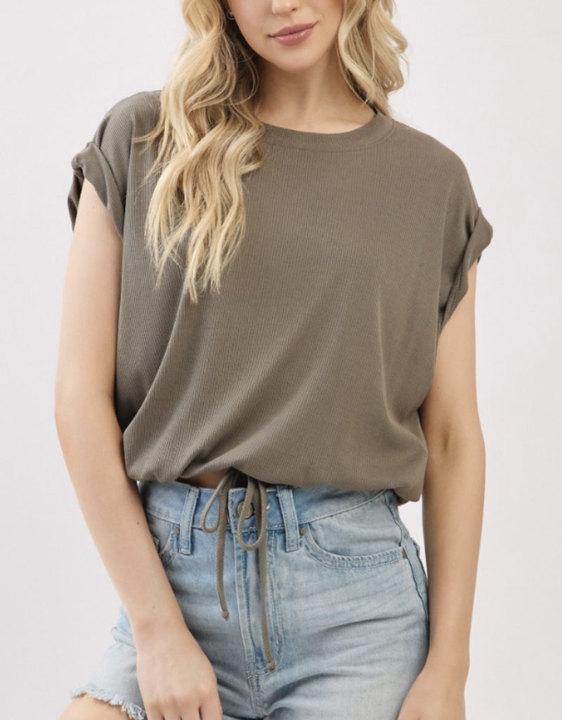 Ribbed Crew Neck Top