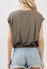 Ribbed Crew Neck Top