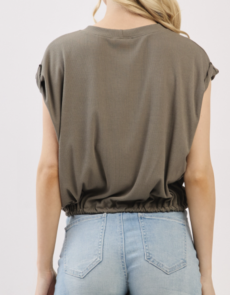 Ribbed Crew Neck Top