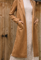 Faux Suede Trench