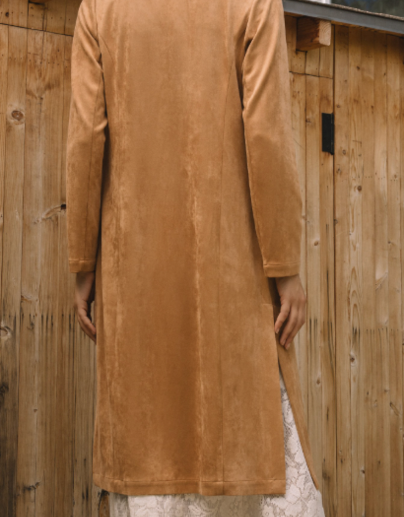 Faux Suede Trench