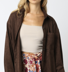 Suede Button Up