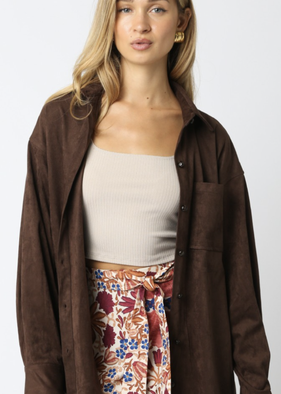 Suede Button Up
