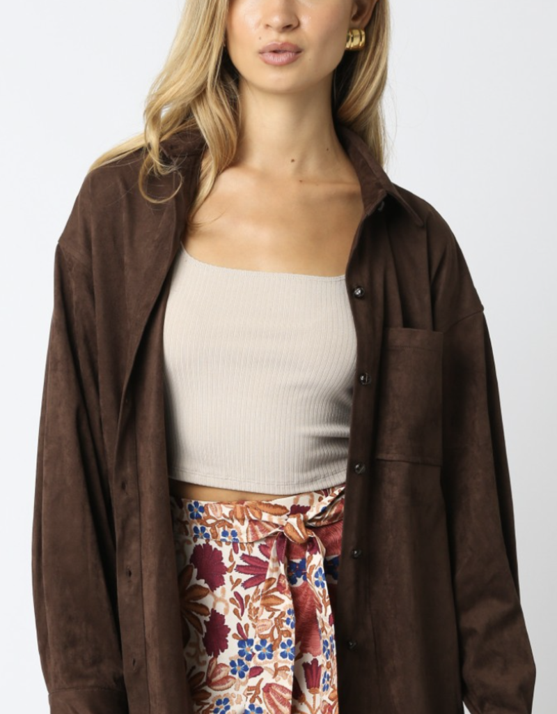 Suede Button Up