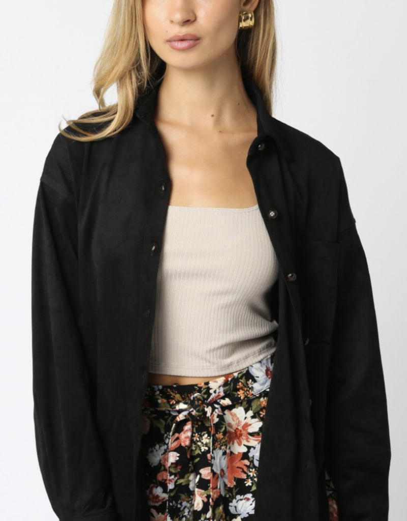Suede Button Up