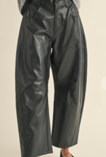 Barrel Faux Leather Pants