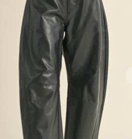 Barrel Faux Leather Pants